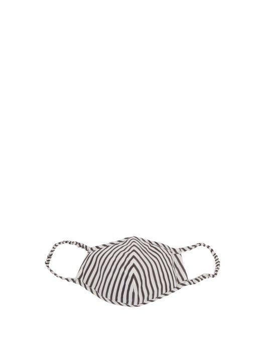 Zany striped face covering and pouch