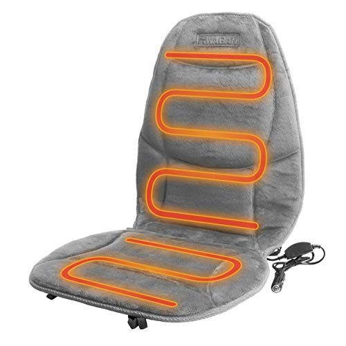 HealthMate IN9438-2 12V Velour Winter Seat Cushion with Lumbar Support, Heating with Easy Controller, Color Gray, Products by Wagan