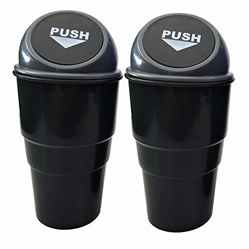 AISIBO Mini Auto Car Garbage Can Automotive Vehicle Rubbish Bins, Small  Trash Can Cup Holder for Bedroom Office Desk Home (Black 1 Pack)