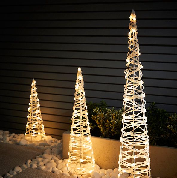 3 Pack Outdoor Cone Christmas Trees