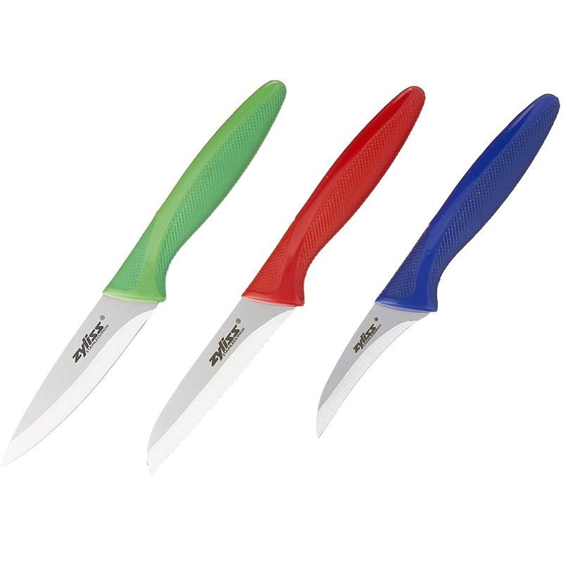 Set 4 Zyliss Stainless/Inox Serrated Kitchen Knives With Plastic