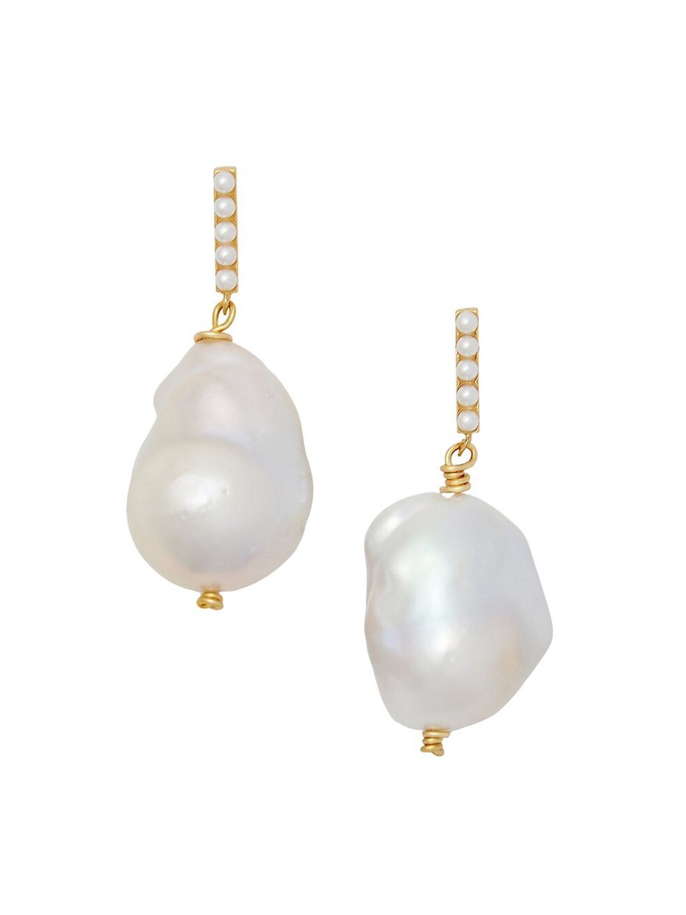 Khai 24K Goldplated Freshwater Pearl Drop Earrings