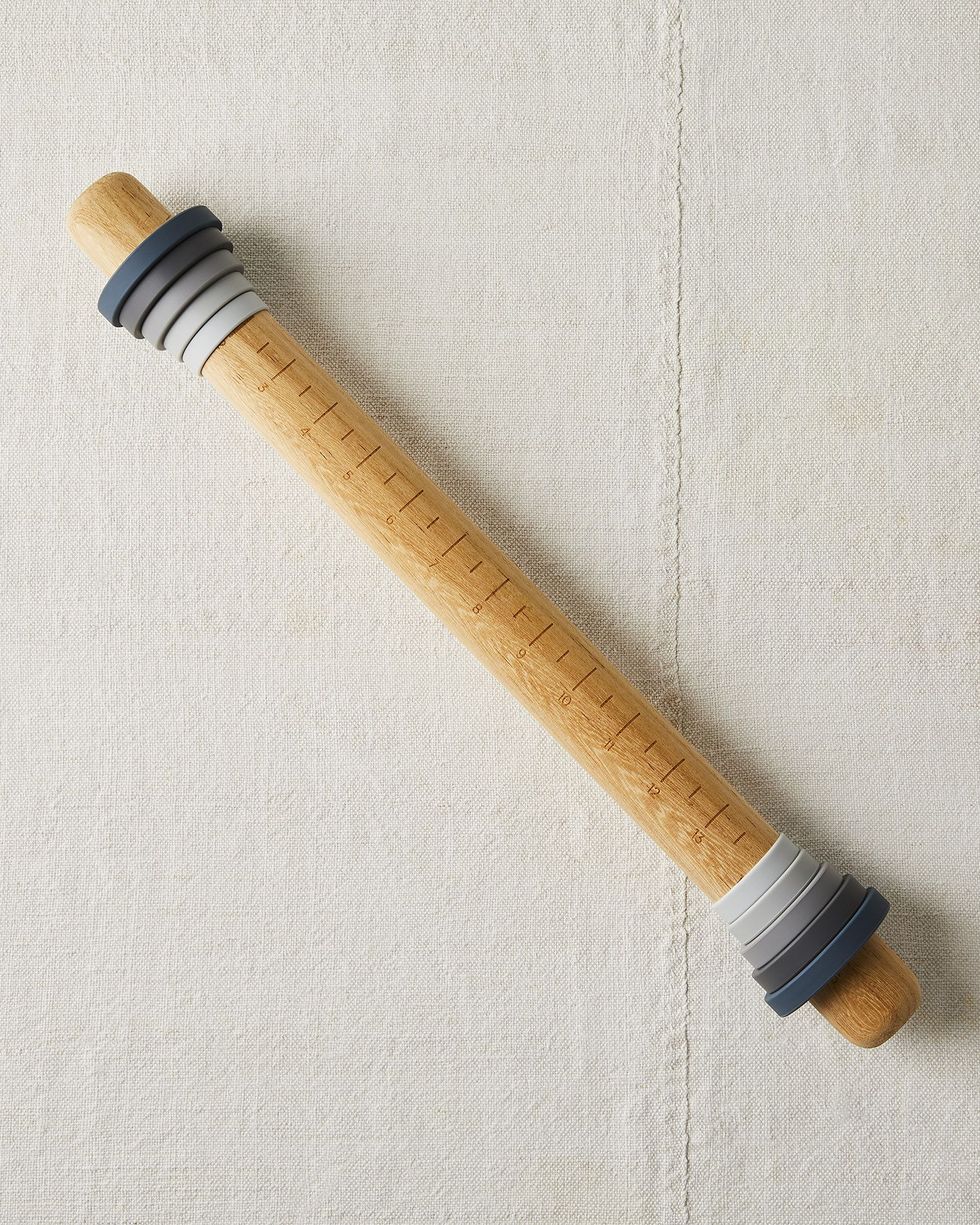 Crate & Barrel Wood Rolling Pin with Measuring Rings + Reviews