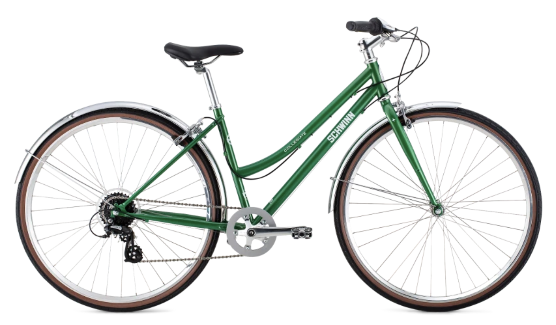 Schwinn Collegiate Adult Hybrid Bike, 8 speeds, 700c wheels, women’s 19 inch frame, medium, large