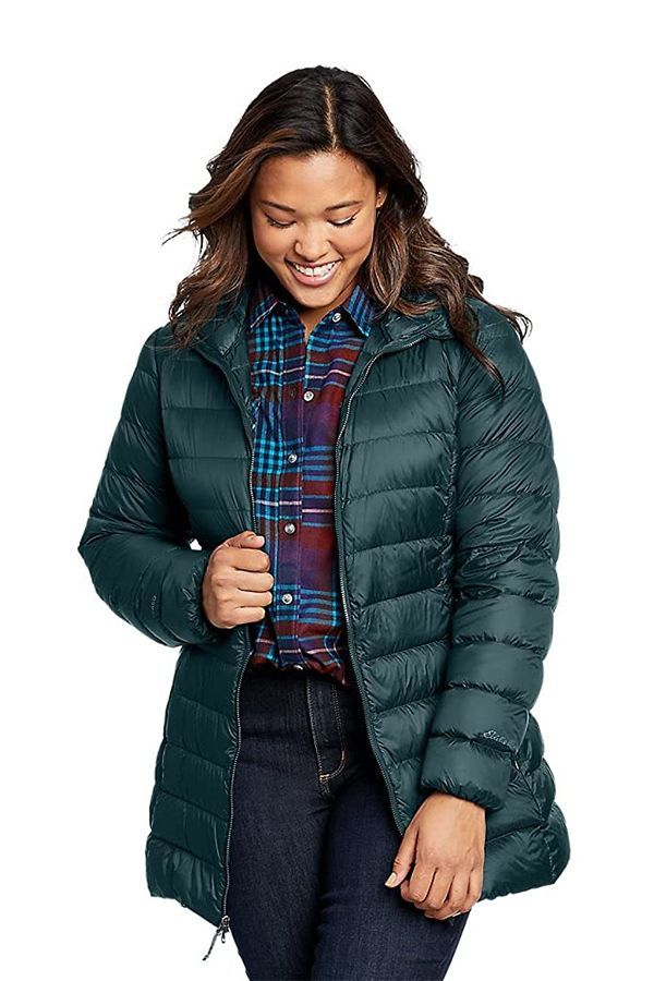 Lands\u2019 End Winter Jacket blue quilting pattern casual look Fashion Jackets Winter Jackets Lands’ End 