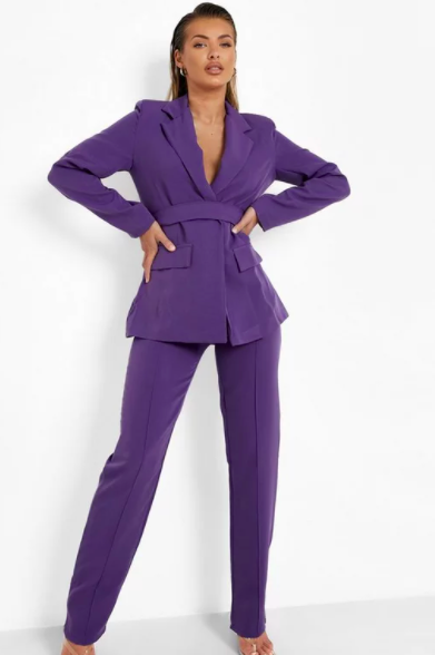 Pin Tuck Tailored Straight Leg Trousers