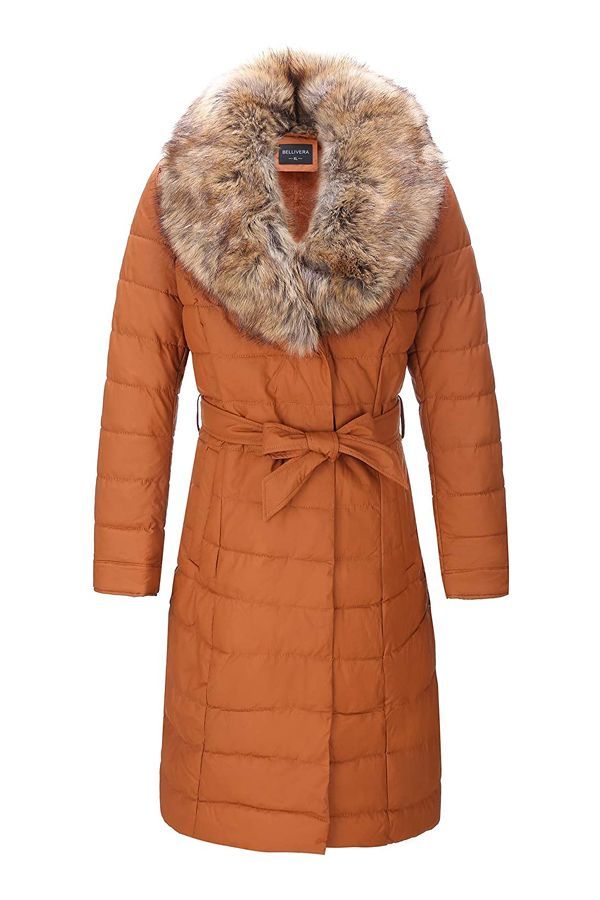 Winter Coat with Detachable Faux-Fur Collar 