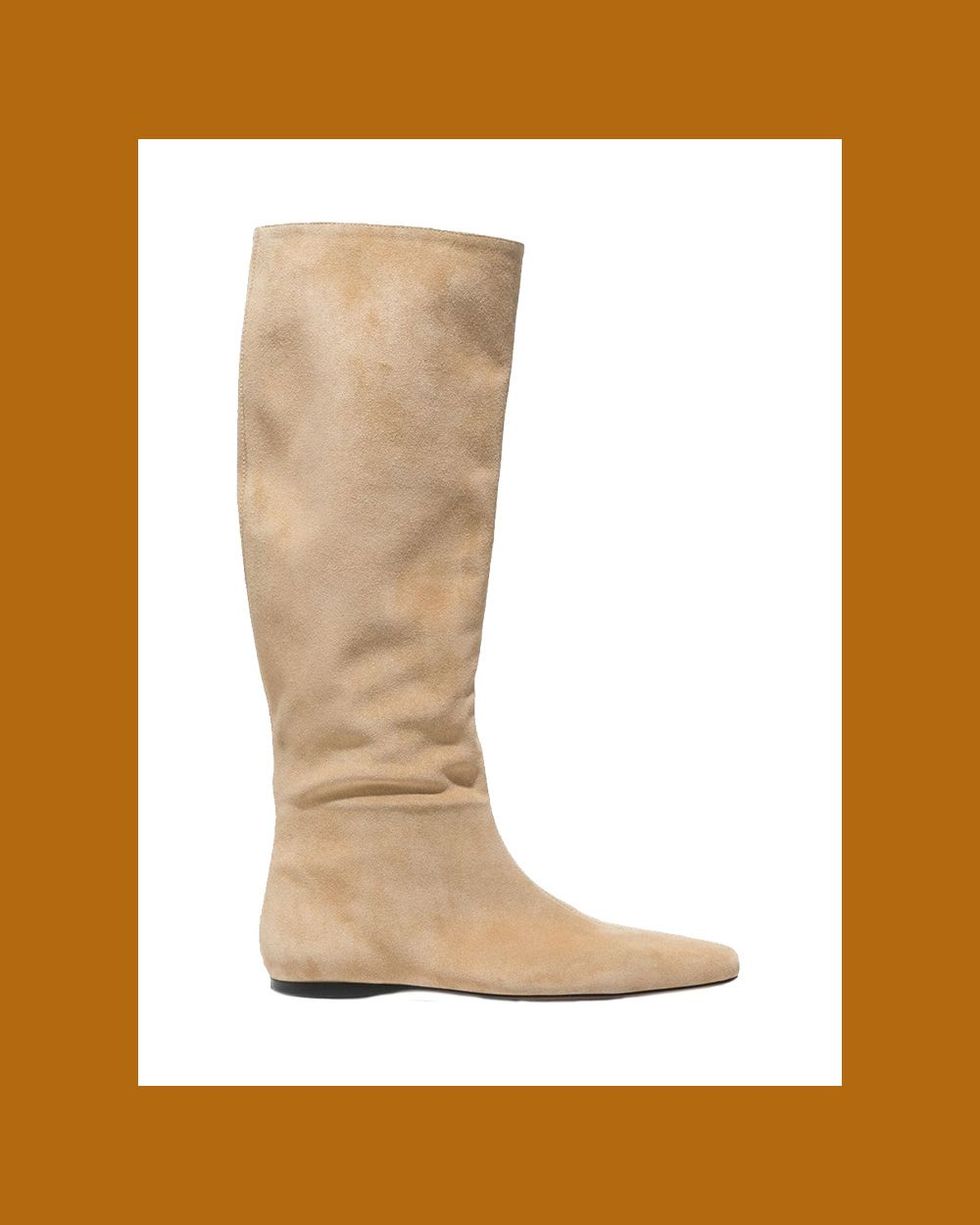 Suede Quad Knee High Slouch Boots