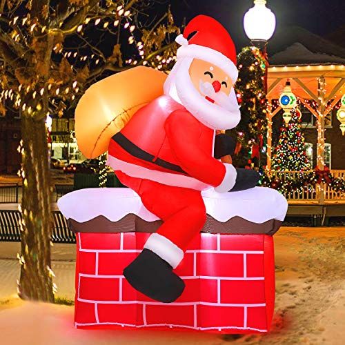 Santa Chimney Christmas Inflatable 