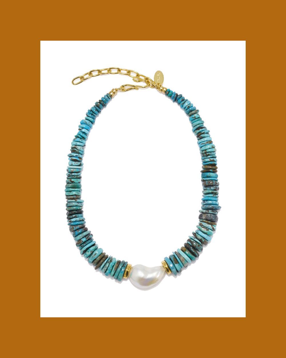 Turquoise and Pearl Sky Stone Necklace