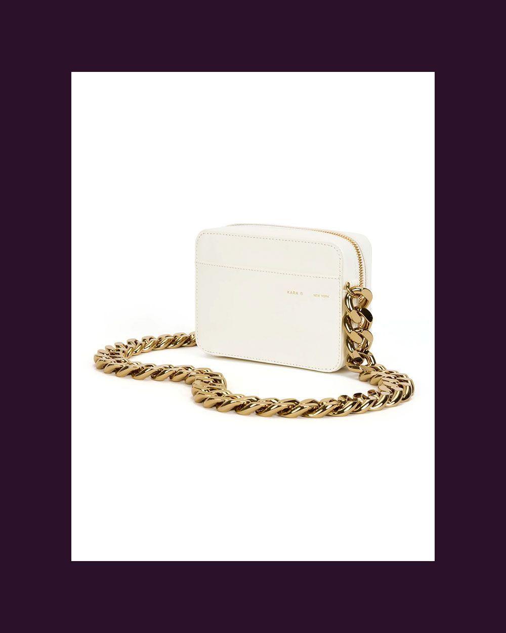 Gold Chain White Camera Bag