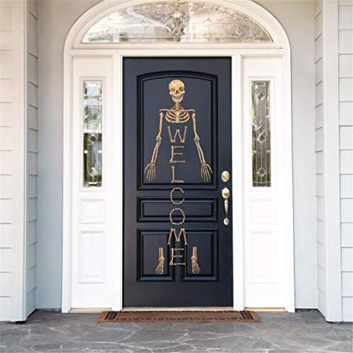 Welcome Halloween Skull Door Sticker