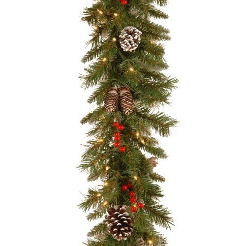 9 feet long pre-lit artificial Christmas wreath