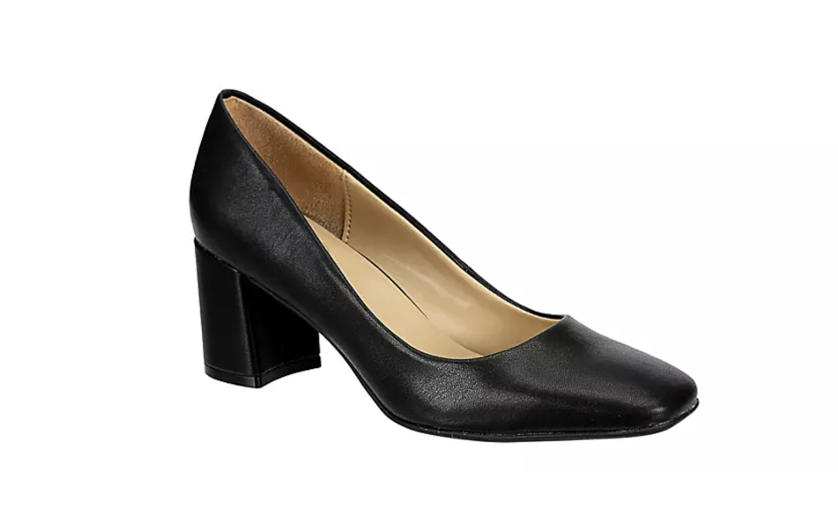 Warner Square Toe Block Heel Pump