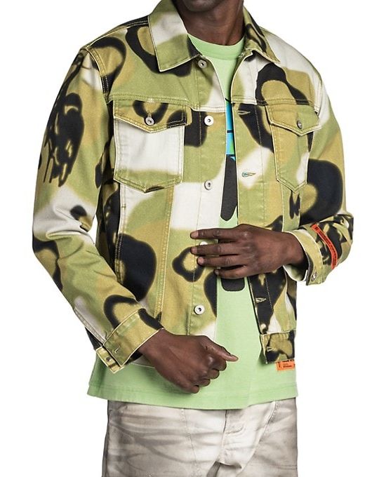 Abstract Camouflage Denim Jacket