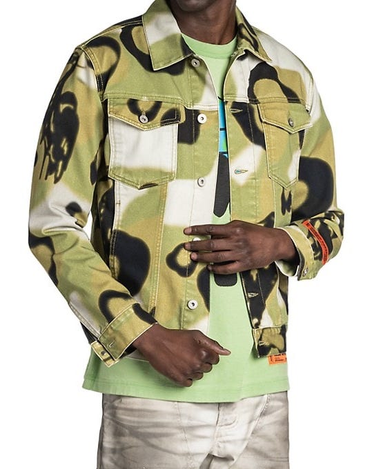 Abstract Camouflage Denim Jacket