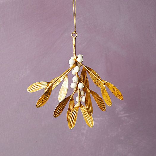 Gold Mistletoe Ornament