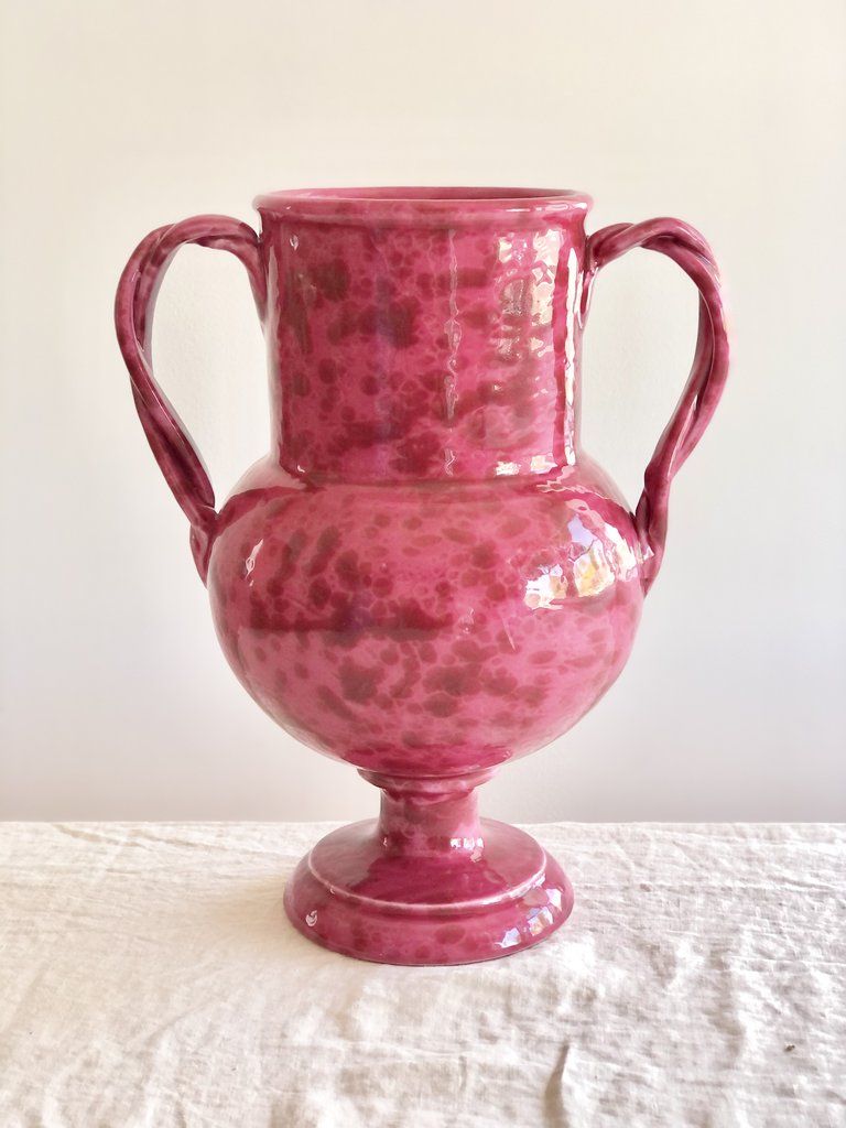 Pompeii Amphora Vase - Raspberry