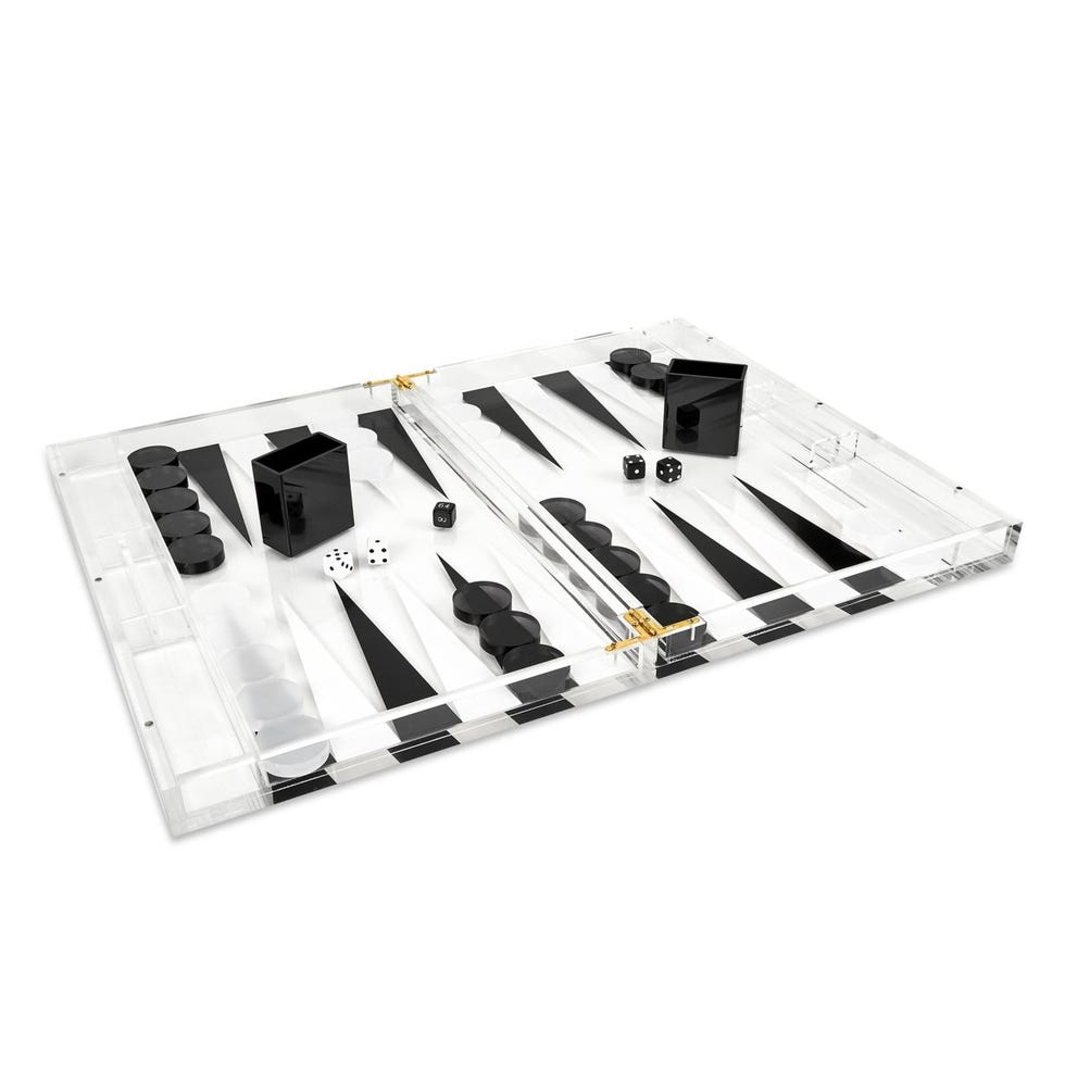 Lucite B & W Backgammon Set Lucite B & W Backgammon Set