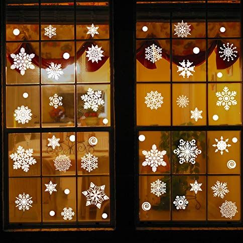Snowflake Decal Christmas Window Decorations