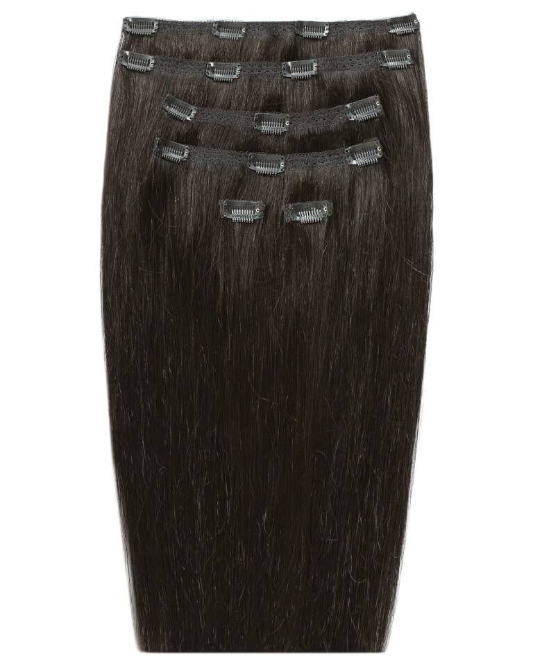 18" Double Hair Set Clip-In Extensions - Raven 2