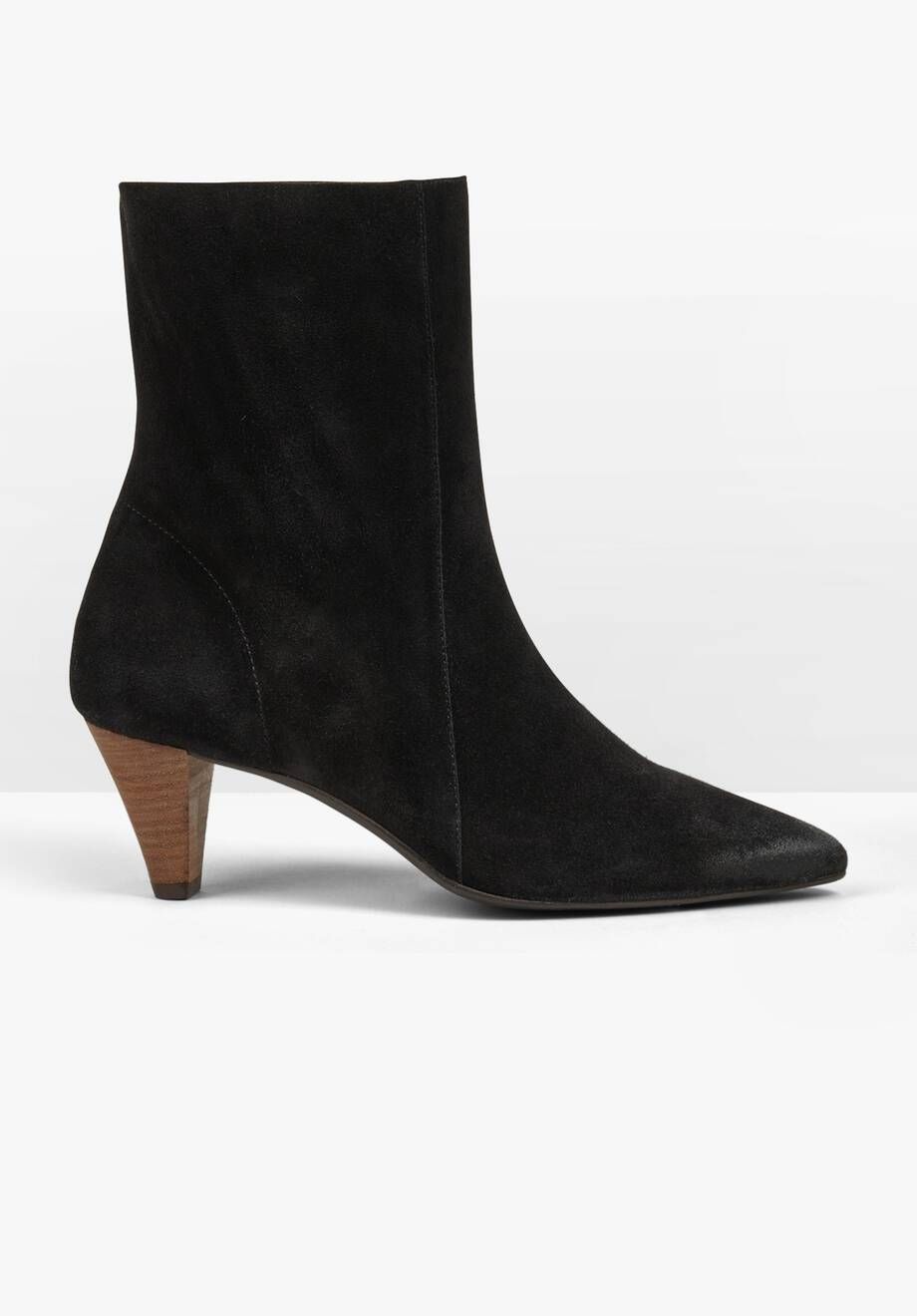 womens black suede flat booties