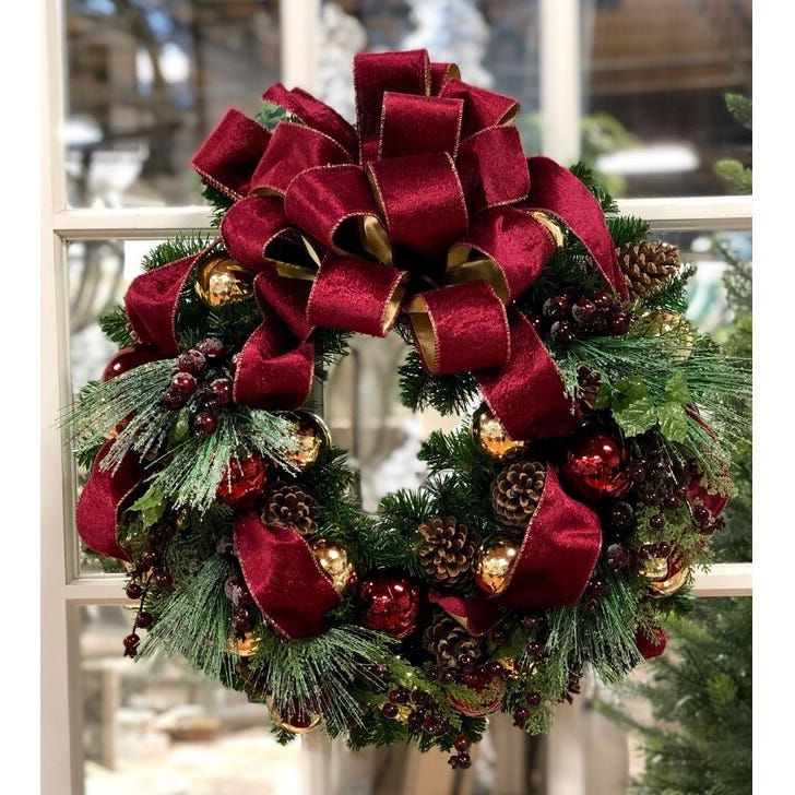 Artificial Flocked Christmas Wreath