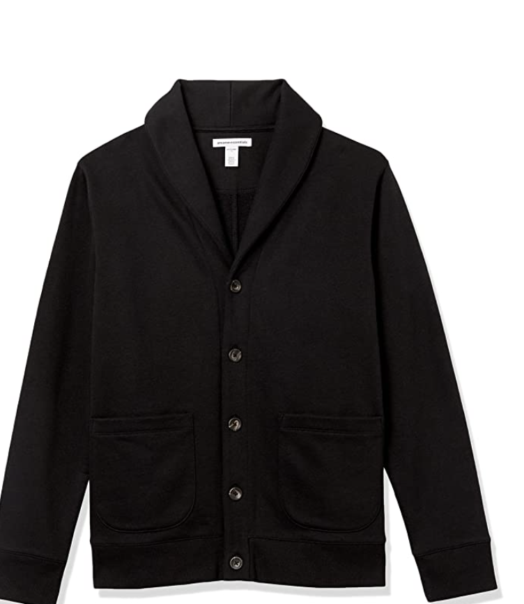 Long-Sleeve Fleece Shawl-Collar Cardigan