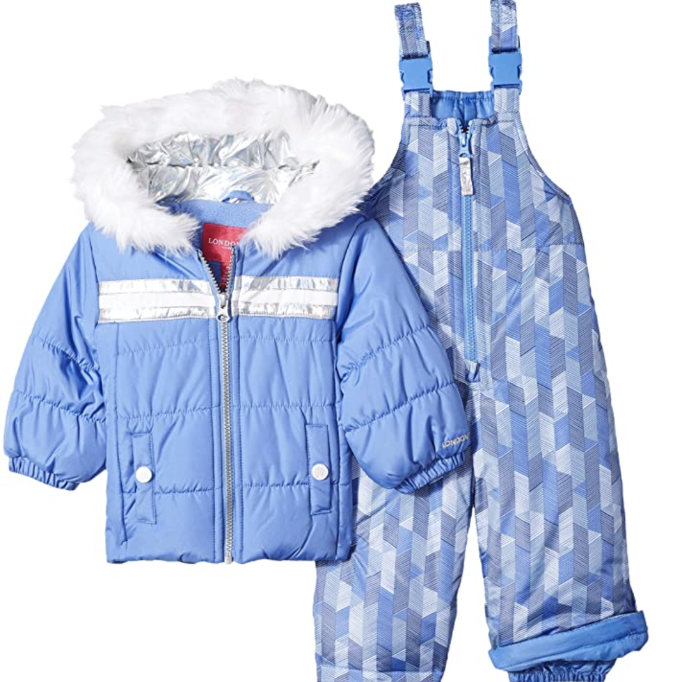 LONDON FOG Baby Snowsuit with Snowbib and Puffer Jacket
