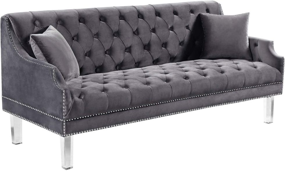 Roxy Collection Contemporary Velvet Upholstered Sofa 
