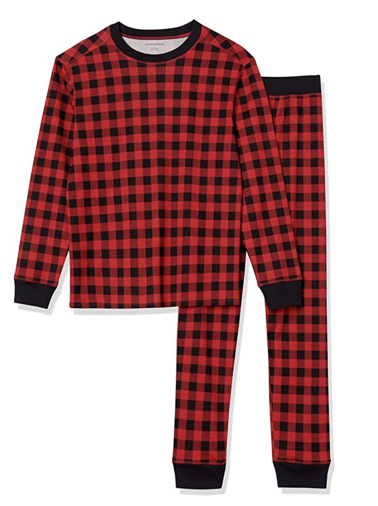 MAJESTIC Navy Crimson Flannel Pajama Set