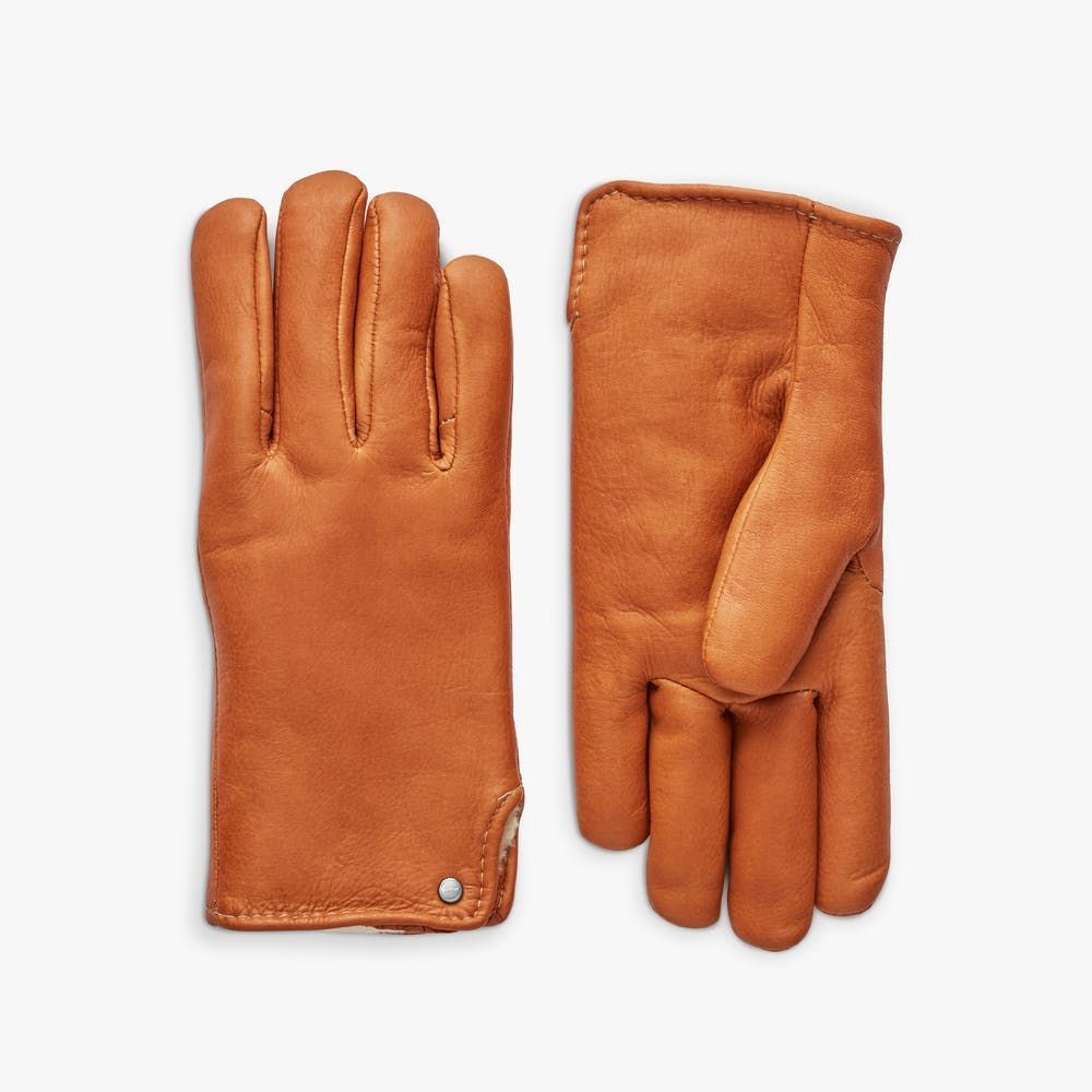 Women's gloves Fur Trimmed leather gloves Size xl Brown new Warm Winter Gloves 