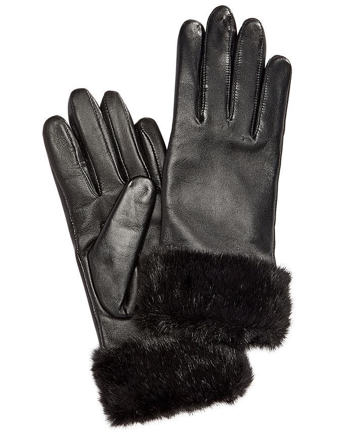 leather winter gloves for women