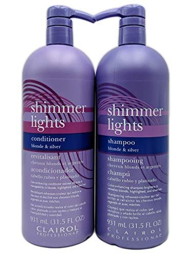 Clairol Shimmer Lights Shampoo & Conditioner 31.5 oz Duo (Blonde & Silver)