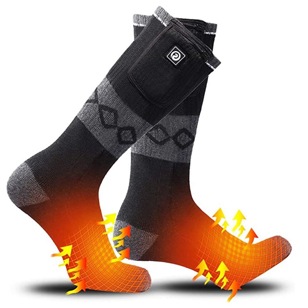 Electric Battery Heated Socks Powered Heat Men Women Thermal Foot Warmer Fishing 