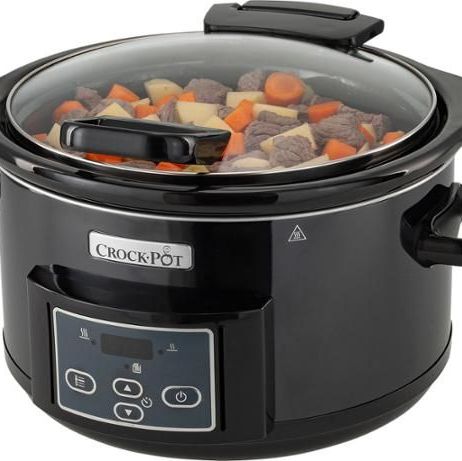 4.5-Quart Lift & Serve Hinged Lid Slow Cooker, One-Touch Control, Black