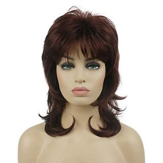 Lydell Long Soft Shaggy Layered Dark Auburn Wig Classic Cap Full Synthetic Wigs (33A)