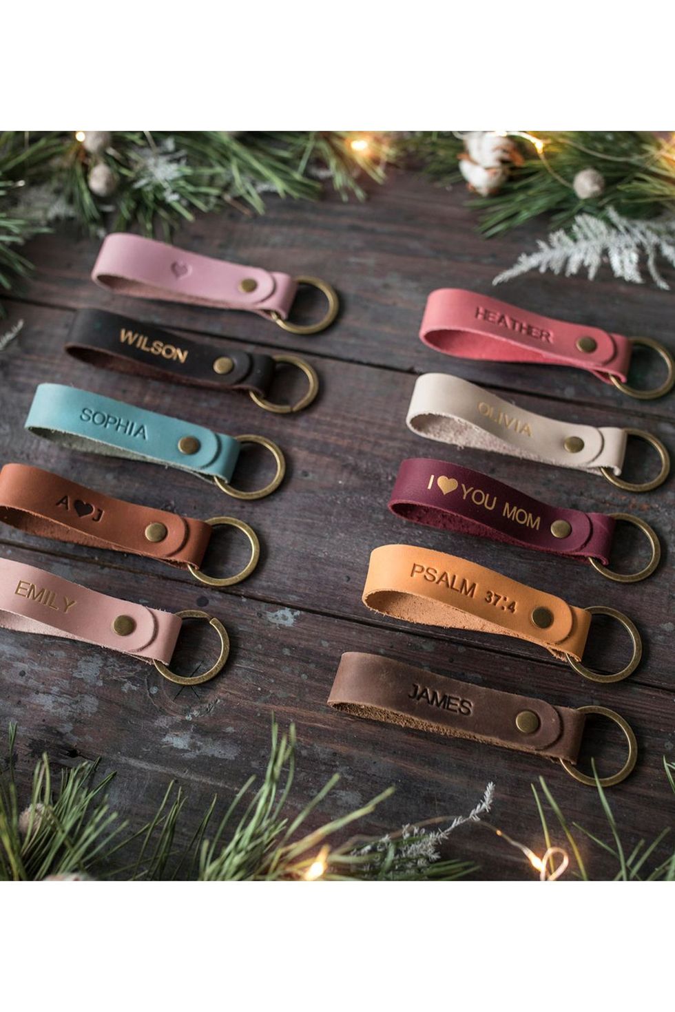 Personalized Leather Keychain 