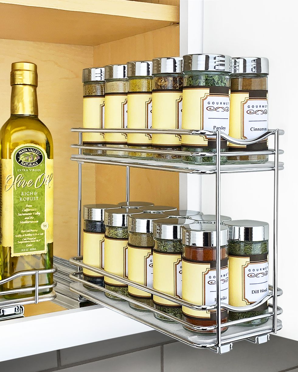 Spice Rack Stackable Organizer, Adjustable & Stackable Shelf Spices Cabinet  Racks Saver, Cooking Shelves Expandable Space for Cabinets, Large Seasoning  Organizing Kitchen Storage Organizers, Small U Shape Wrap Around Deluxe  Cupboard Organization