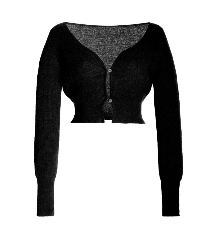 Alzou Mohair-Blend Cropped Cardigan