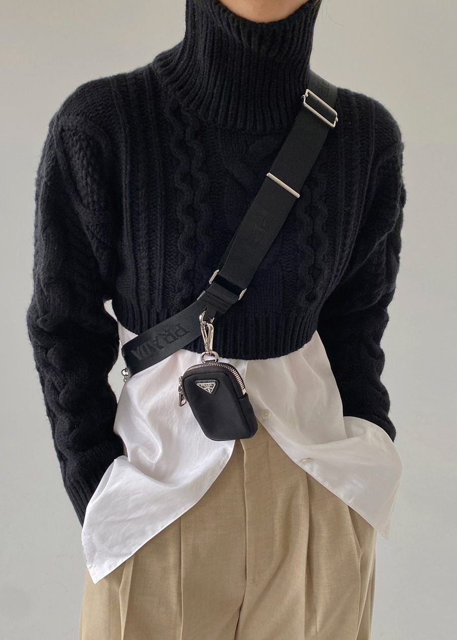 Esme Cropped Sweater - Black