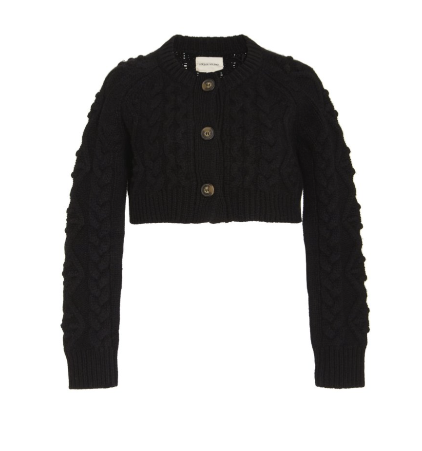Abaco Cable-Knit Wool-Cashmere Cropped Cardigan