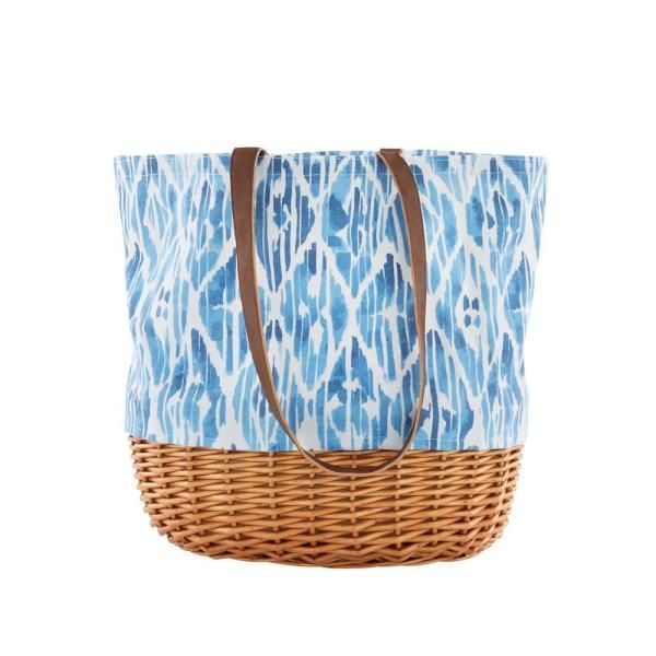 Coronado Pattern Canvas and Willow Basket Tote
