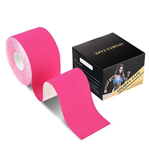 Deilin Kinesiology Tape 19.7ft Uncut Per Roll, Elastic Therapeutic Sports Tapes for Knee Shoulder and Elbow, Waterproof Athletic Physio Muscles Strips, Breathable, Latex Free