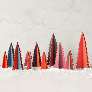 Wooden colorful Christmas trees 