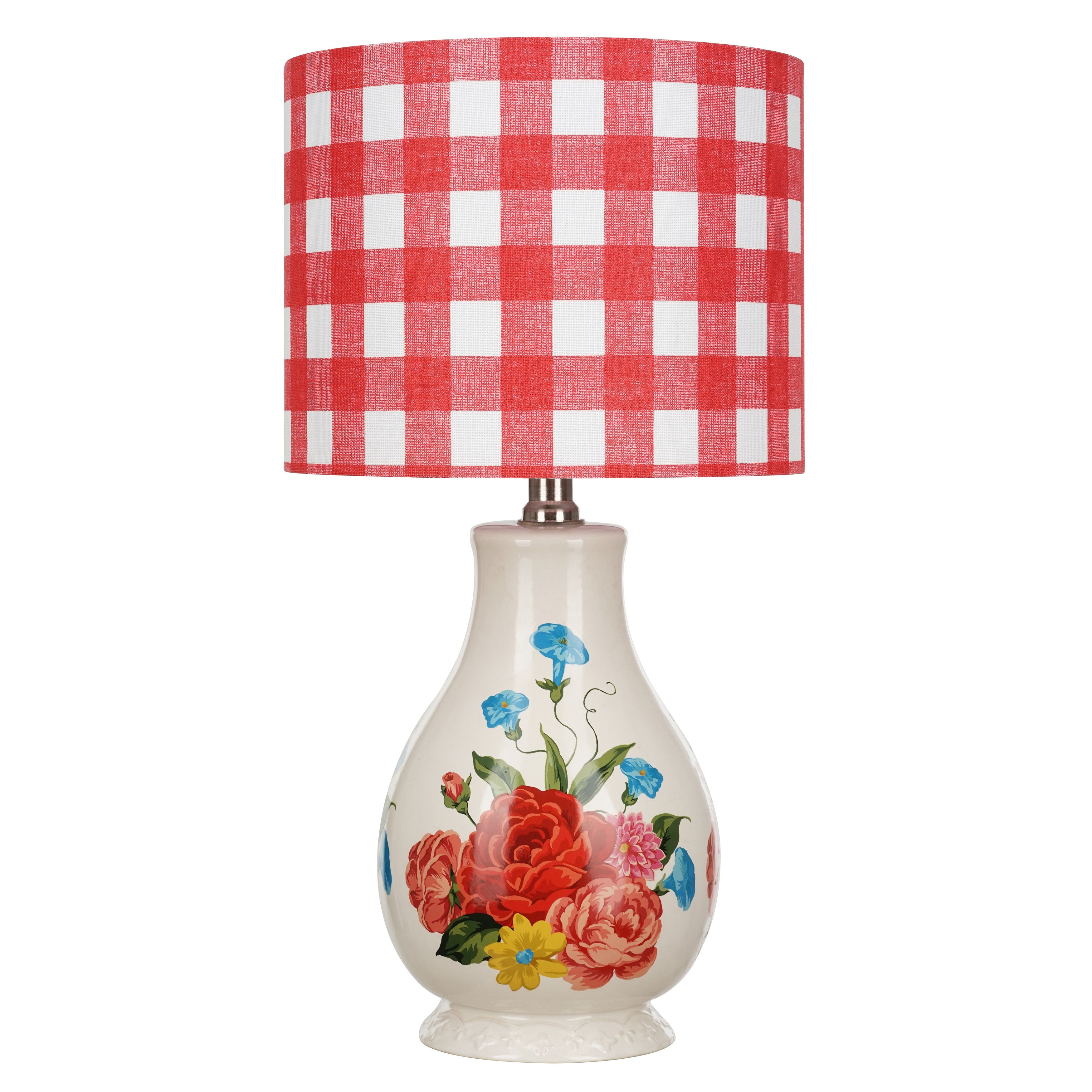 The Pioneer Woman Sweet Rose Table Lamp, Red