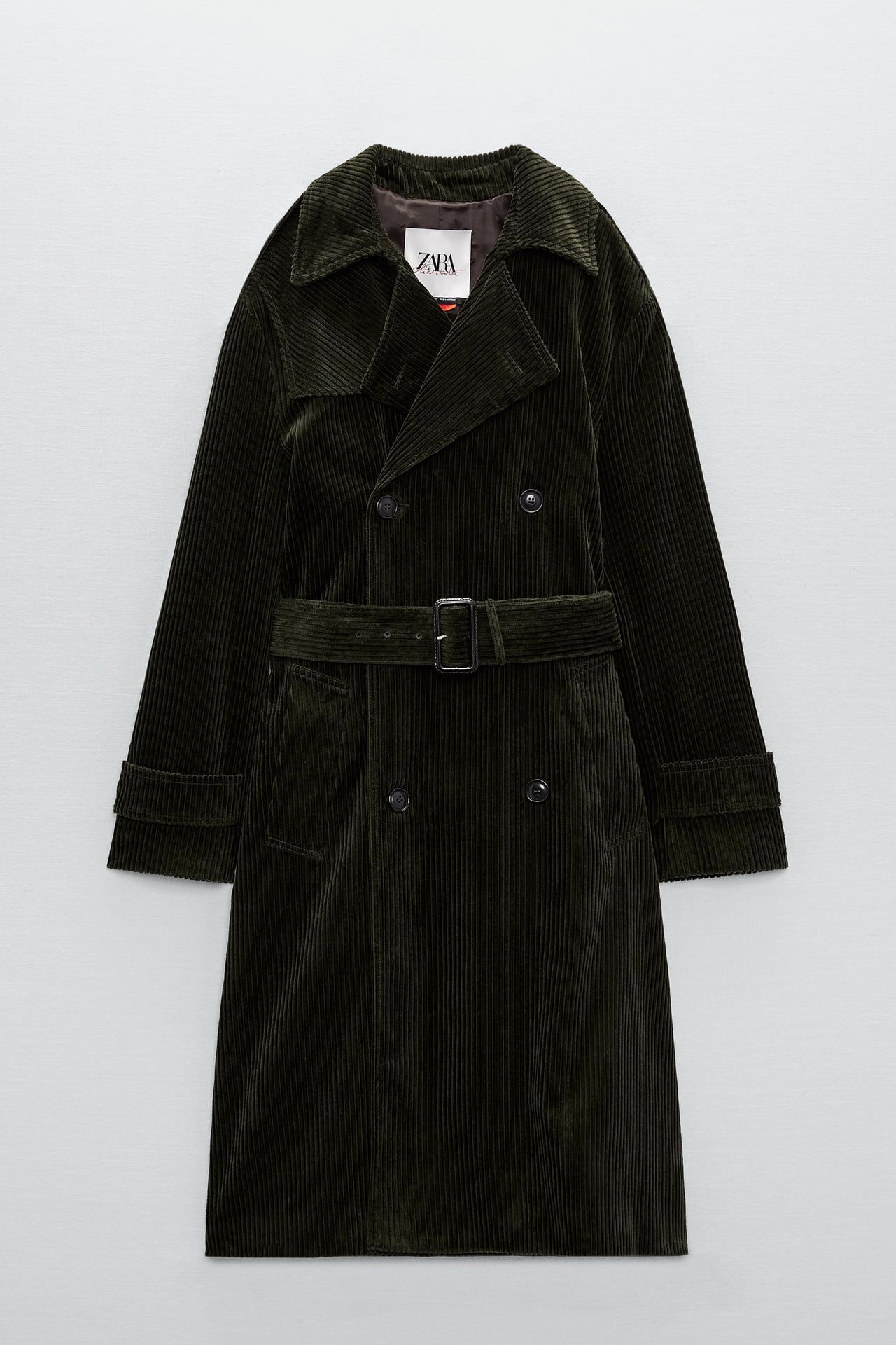 zara corduroy trench coat