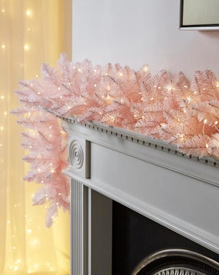 Pre-Lit Pink Ombre Garland