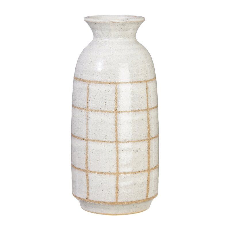 10" H x 4.5" W x 4.5" D Thermopolis Ivory Ceramic Table Vase