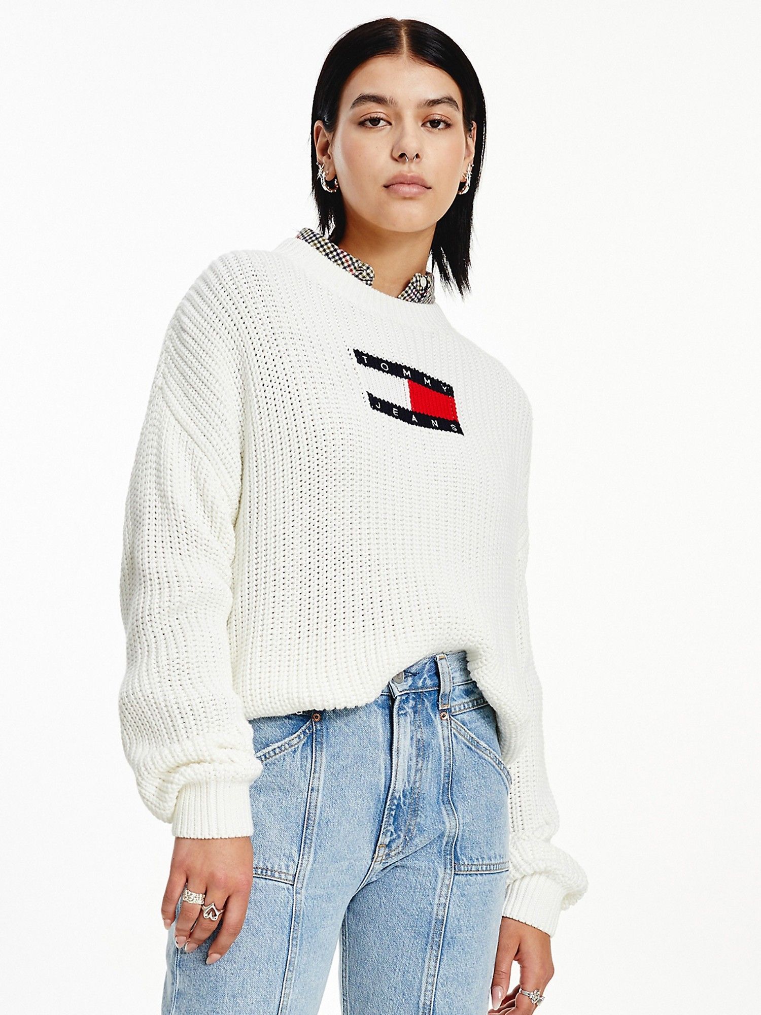 Tommy jeans retro mock hotsell neck jumper